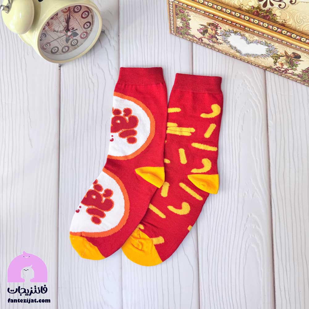 جوراب ساقدار تا به تا طرح پفک نمکی