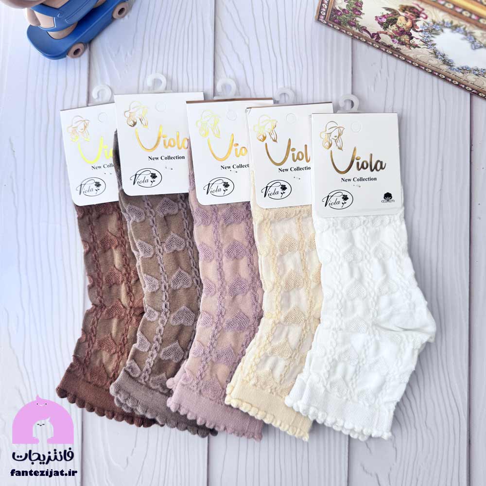 جوراب نیمساق طرح برجسته ویولا