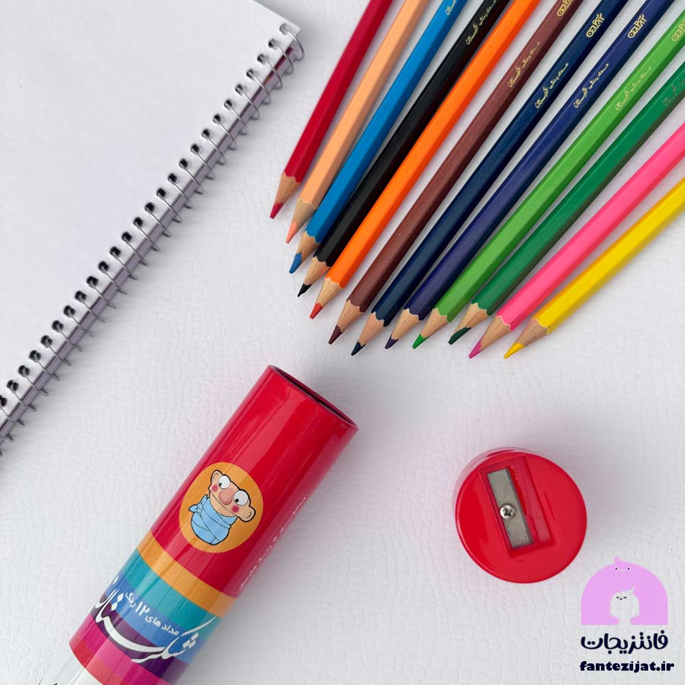 مدادرنگی 12 رنگ لوله ای شکرستان